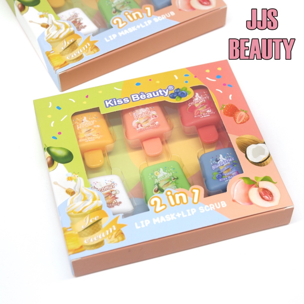 {เซต} Kiss Beauty 2IN1 Lip Mask & Lip Scrub เซตลิปมาส์ก บำรุงริมฝีปาก เนียนนุ่ม ไม่แห้งลอก no.95033
