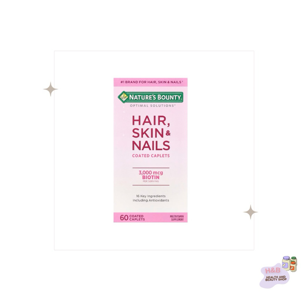 Nature’s Bounty, Hair, Skin & Nails with Biotin, 60 Caplets, 150 Softgels บำรุงผมผิวเล็บ