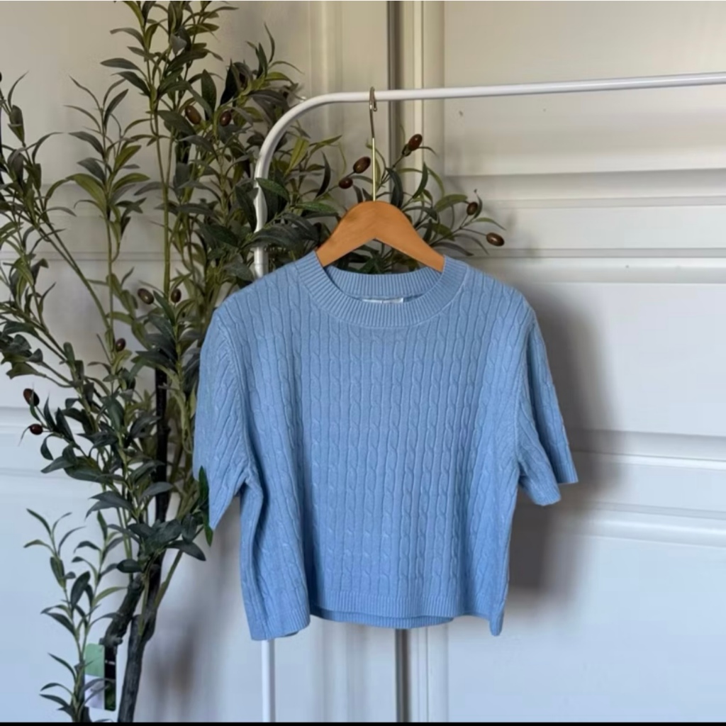 เสื้อทรงครอปสีผ้า ป้าย PIMM