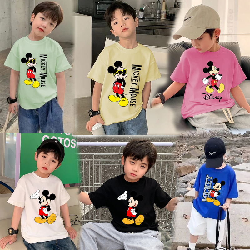 เสื้อยืดเด็ก ทรง Oversize เนื้อผ้านุ่ม เสื้อยืดแขนสั้นเด็ก คอกลม สีสดใส ผ้านุ่ม ใส่สบาย ขายดี
