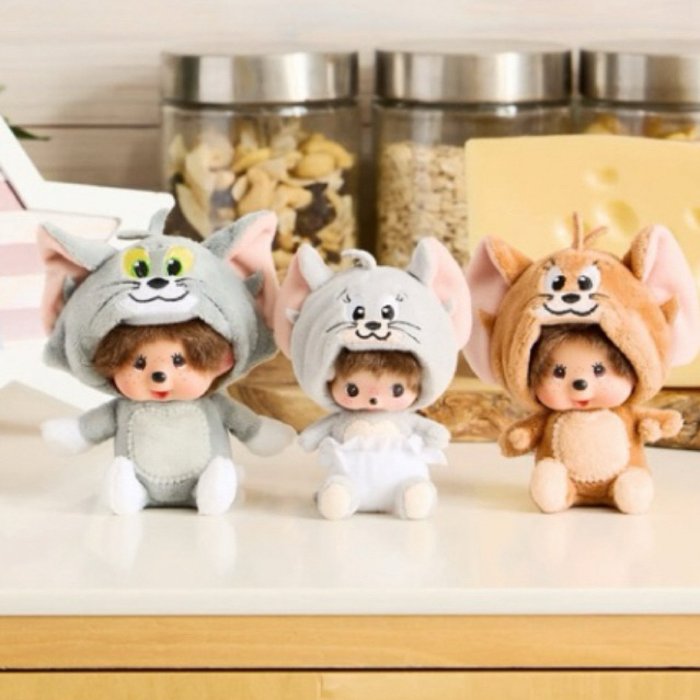 พร้อมส่งด่วน ของแท้ พวงม่อนชิชิ monchhichi tuffy พวงม่อนชิทอมเจอรี่ tom jerry keychain monchhichi to