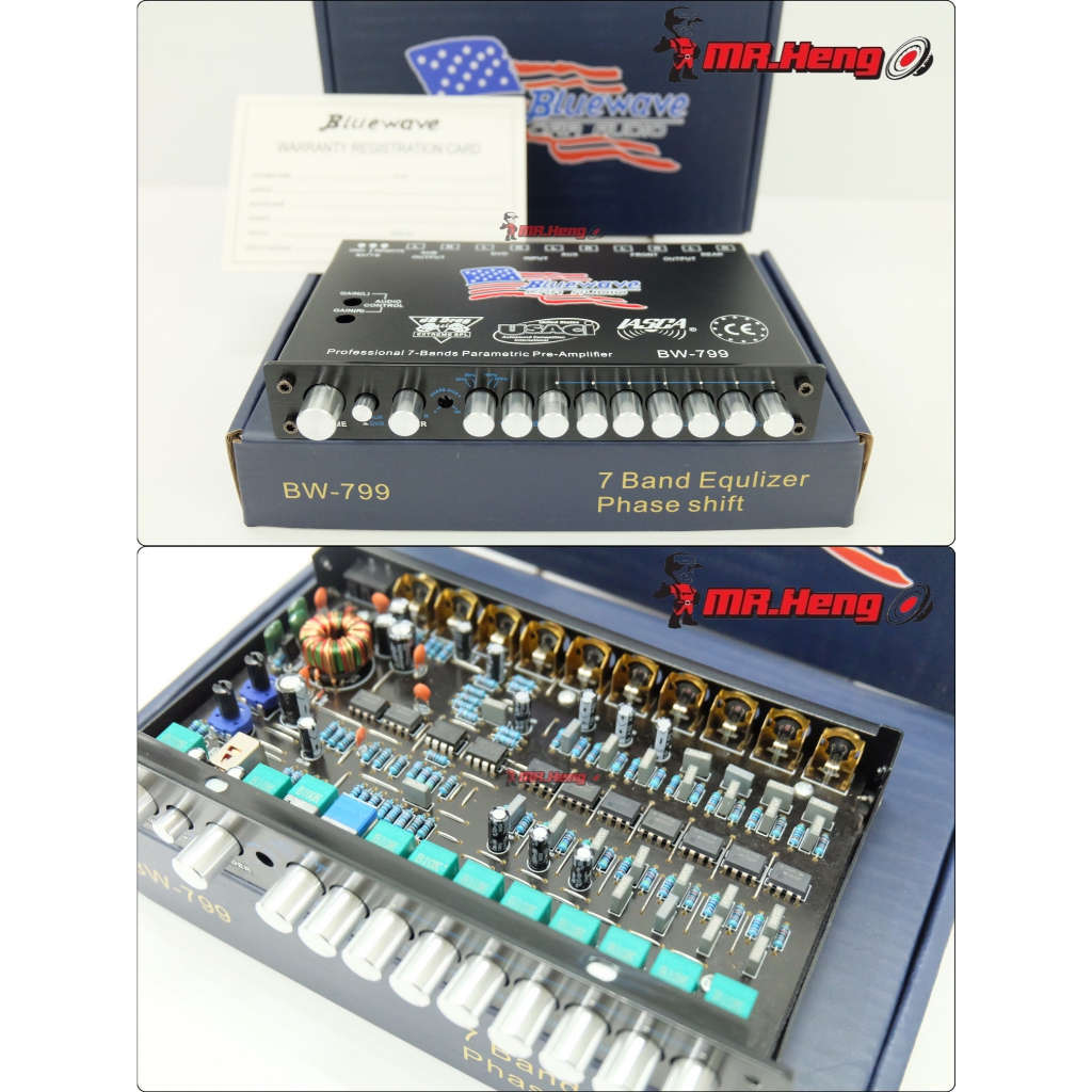 ปรีแอมป์ 7BAND Bluewave รุ่น BW-799 USAแท้  ปรีแอมป์รถยนต์ ปรีบลูเวฟ แยกซับอิสระ กลับเฟตได้ มาใหม่ งานโมโรงงาน แบรนชั่นน