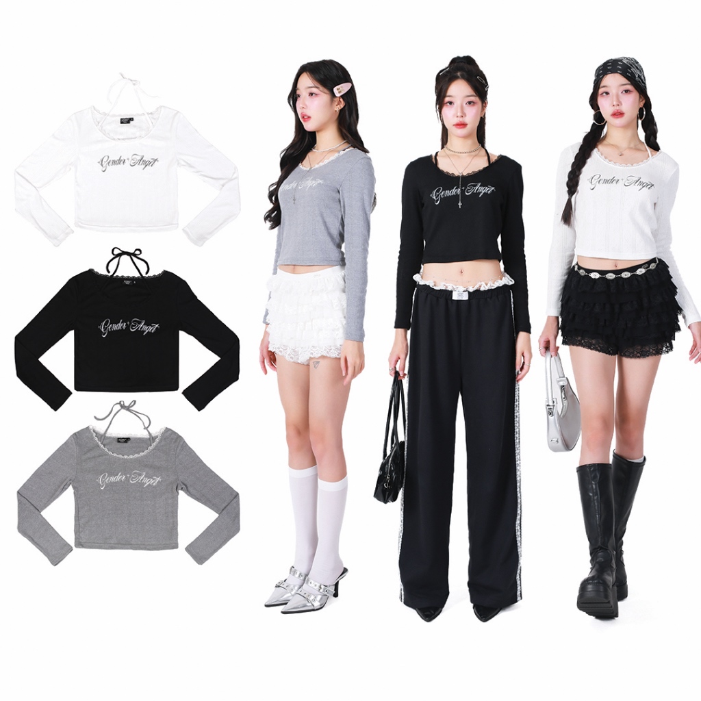 kome.offi เสื้อแขนยาวคล้องคอ รุ่น darling top