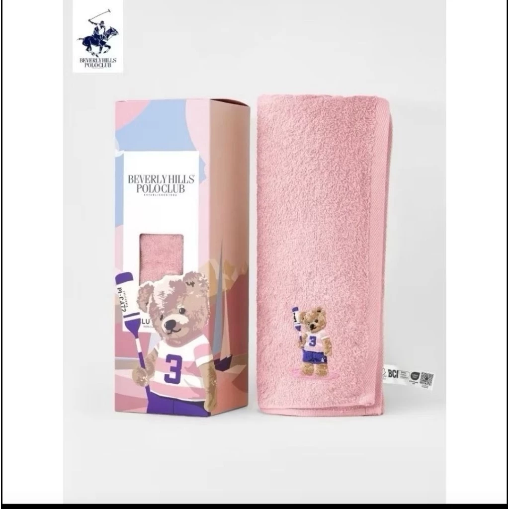 ขายผ้าเช็คตัวพร้อมส่ง BEVERLYHILLSPOLOCLUB NEW COLLECTION!ผ้าขนหนูหมี รุ่น BHPB017/รุ่นใหม่ BHPB018 เเท้