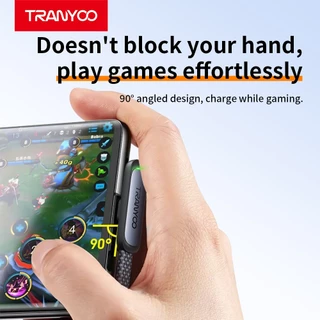 TRANYOO CC3 สายชาร์จเกม 90° สำหรับเล่นเกม 30W Ligh&ning 65W Type-C ยาว 1.2 เมตร
