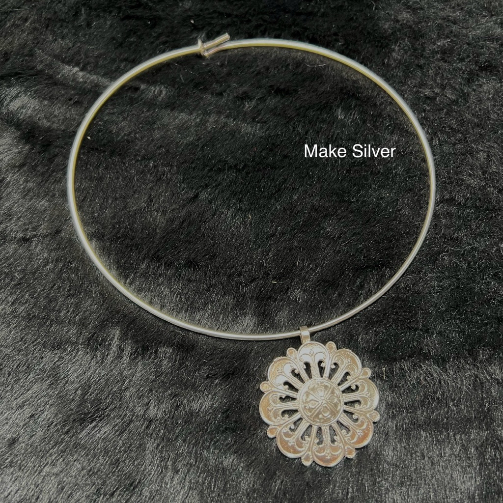 MaKe Silver โช้คคอพร้อมจี้เงินแท้92.5% แถมฟรีน้ำยาล้างเงิน 30ml