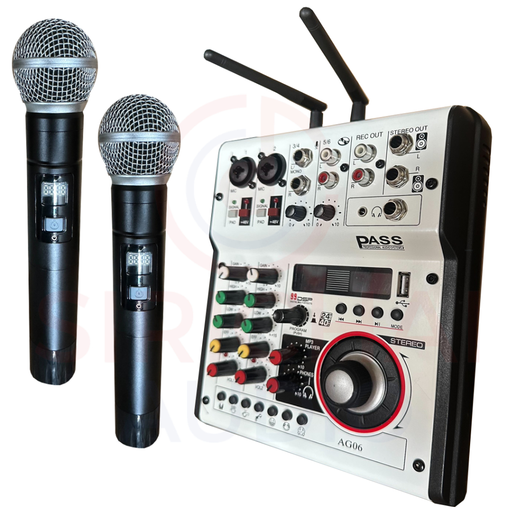 MIXER มิกเซอร์ MICROTECH รุ่น AG06 ไมค์ลอยคู่