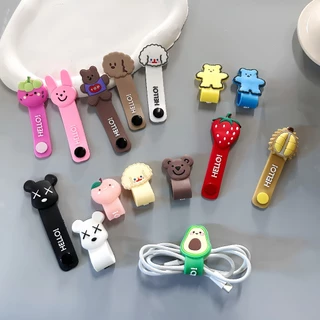 สายรัดลายการ์ตูน พร้อมส่ง ซิลิโคนเก็บสายชาร์จ ทุกรุ่น ที่เก็บสายหูฟัง