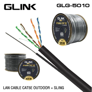 พร้อมส่ง Glink GLG5010 Cable Lan Cat5e 305M Outdoor สายแลนจีลิงค์ สายแลน + สลิง สําหรับใช้ภายนอก 305เมตร