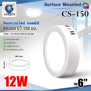 IWACHI โคมดาวน์ไลท์ ติดลอย ถนอมสายตา ทรงกลม ไดร์เวอร์รวม 12W 18W 24W 30W แสงขาว แสงวอร์ม