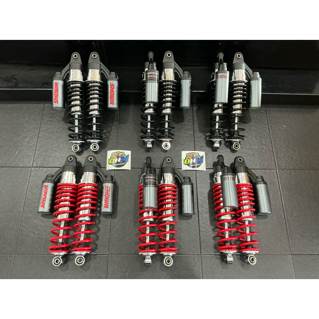 Showa เทค4 สตรัทเหล็ก ระบบน้ำมัน ปรับนิ่มเเข็งสปริงได้ สำหรับใส่ เวฟ - ดรีม ยาว330มิล รับประกันเเตกร