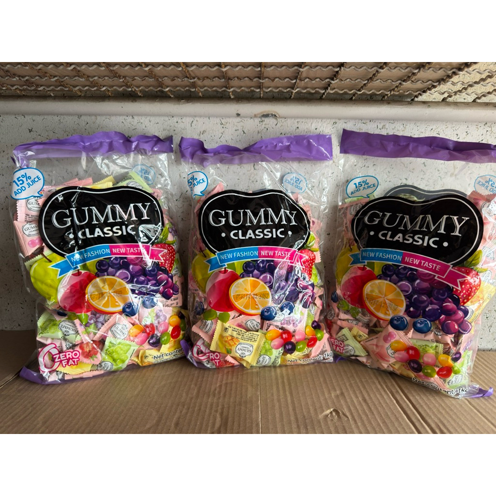 เยลลี่กัมมี่รสผลไม้ รวมรสหนึบเคี้ยวมันส์ Gummy Classic  1 kg.