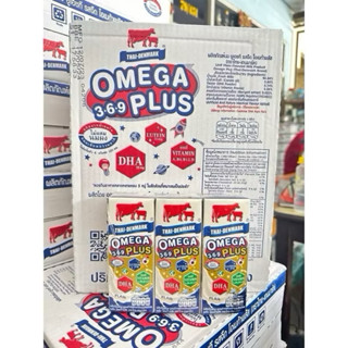 นมวัวแดงโอเมก้า พลัส180 มล. รสจืด 1 มี36 กล่อง หมดอายุ 08/25…