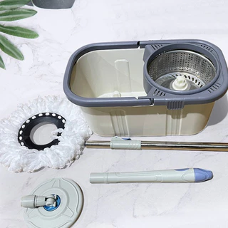 Sp ไม้ถูพื้นSpinMop ถังปั่นสแตนเลสพร้อม ไม้ม๊อบถูพื้น พร้อมผ้าม็อบ 8999