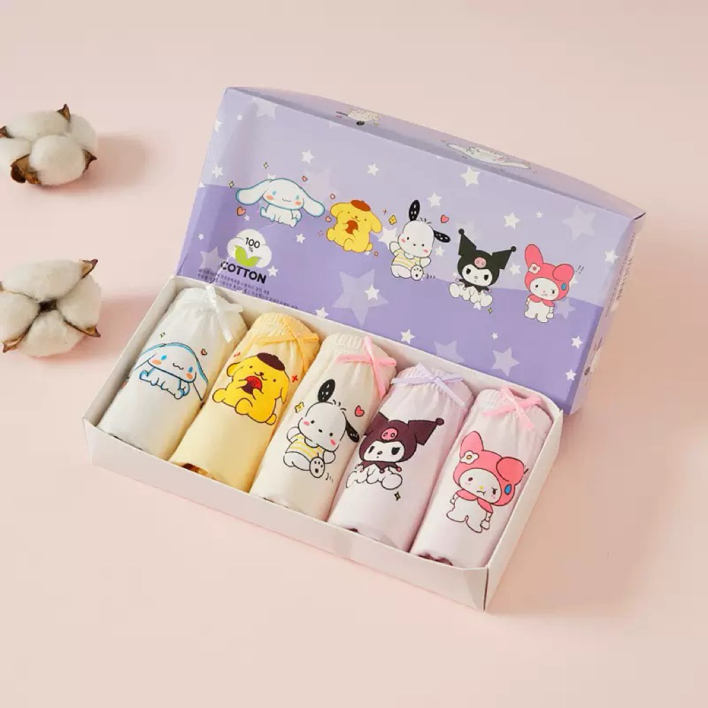 L1(ประเทศไทยพร้อมส่ง) กางเกงในเด็กหญิง Limited ผ้าฝ้าย Set 5 ตัว ลายการ์ตูน ผ้านุ่ม ใส่สบาย รูปที่ 4