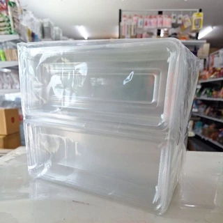กล่องเบเกอรี่ P-16A P16A ฝาพับ ฝาติด กล่องสลัดโรล กล่องขนมปัง กล่องเค้ก กล่องทรงยาว แพ็ค 50 ใบ ฝาล็อคแน่น