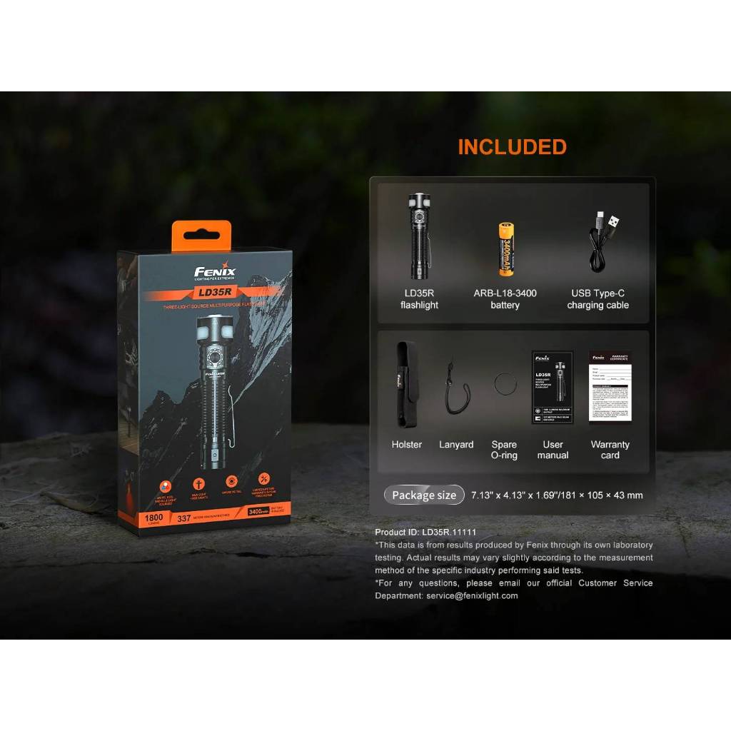 Fenix LD35R THREE LIGHT SOURCES MULTIPURPOSE FLASHLIGHT สินค้าตัวแทนในไทยประกัน 3ปี