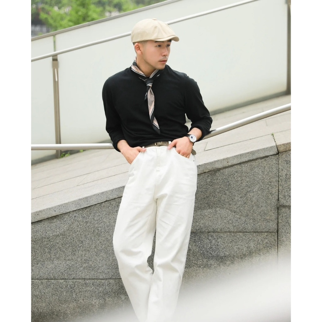 Houndstooth Shinori Scarf for the Modern Man  ผ้าพันคอลายชิโนริ ฮาวด์สทูธ คลาสสิค เรียบ เท่ - รูปที่ 5