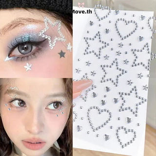 ในไทย-พร้อมส่ง✨ตกแต่งใบหน้าDIY 3Dสติกเกอร์รูปหัวใจดวงจันทร์เพชร สติกเกอร์เพชรแต่งหน้าสำหรับเด็ก เครื่องประดับแฟชั่น-Move