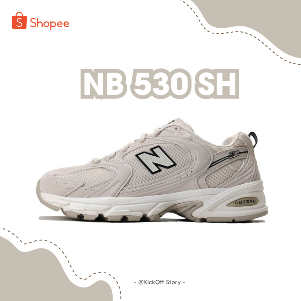 !! พร้อมส่ง!!New Balance 530 lvory SH รองเท้าผ้าใบสำหรับผู้ชาย และผู้หญิง