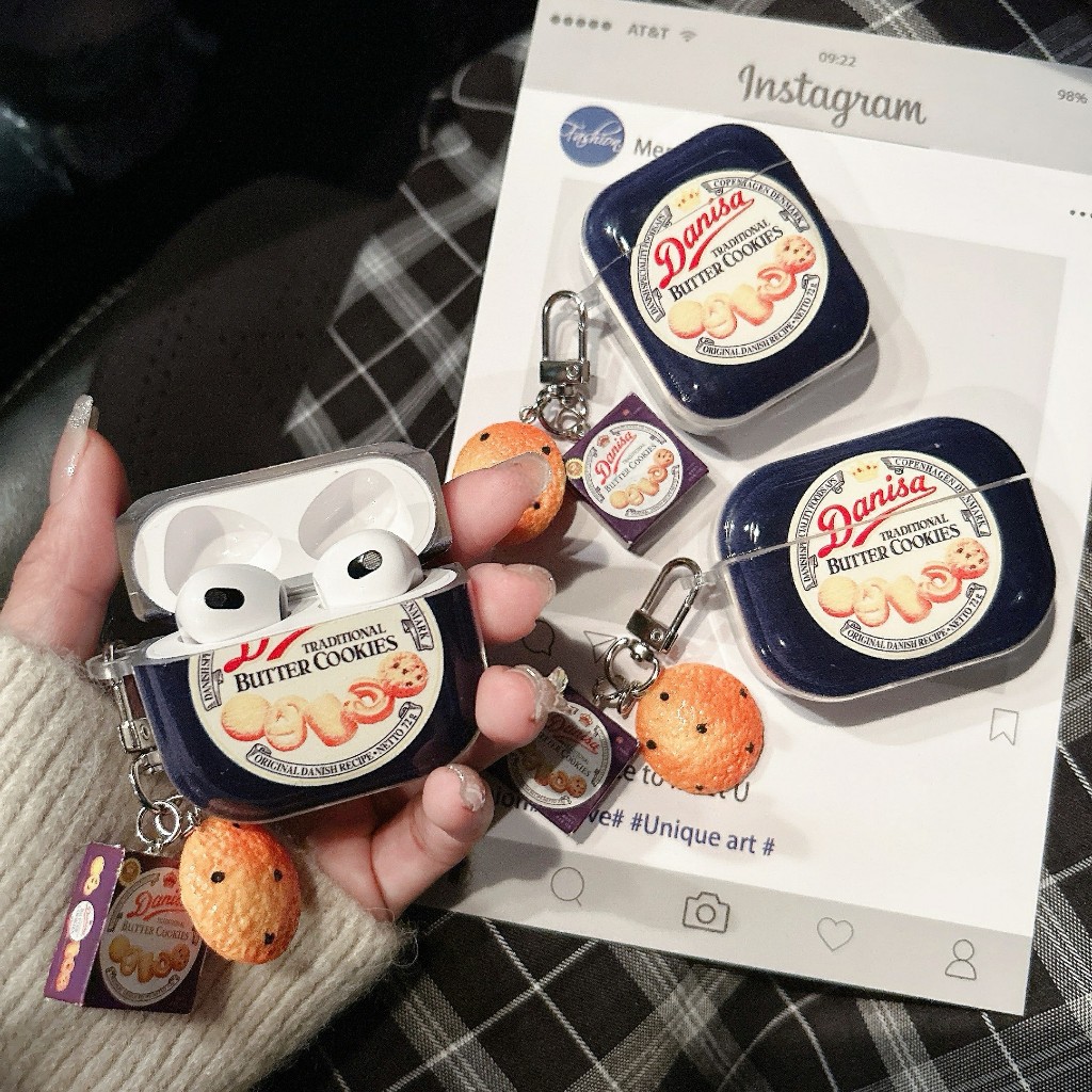 【 คุกกี้น้ำเงิน 】เคสแอร์พอต เคสหูฟัง สำหรับรุ่น Airpods 1/2/gen2 Airpods pro/Pro2 Airpods 3/gen3 Air