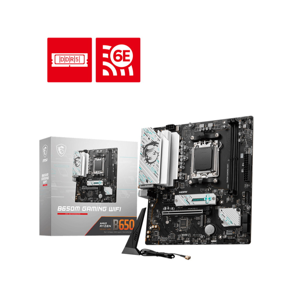 MAINBOARD (เมนบอร์ด) MSI B650M GAMING WIFI Ryzen 9000 DDR5 HDMI/DisplayPort Wi-Fi 6E mATX