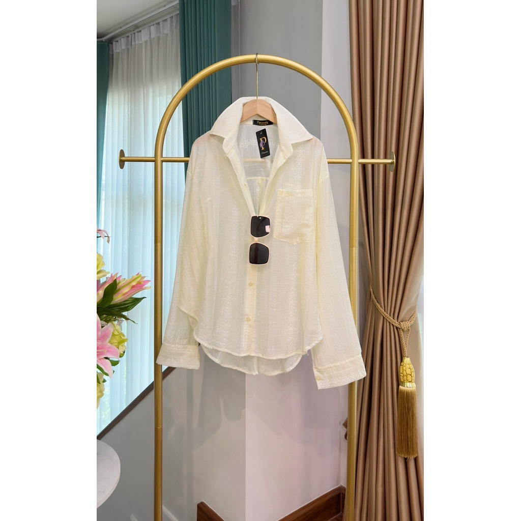 (อก 50“) เสื้อเชิ้ตแขนยาว (พิมพ์ลายฉลุ)   กระดุมหน้า “แต่งกระเป๋า” ราคา ถูกที่สุด ดีลบีเคเค แกลเลอรีภาพที่ 6