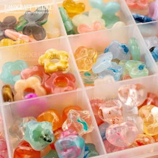 ลูกปัดอะคริลิคหินธรรมชาติ แพ็ค50กรัม/100กรัม สำหรับร้อยสร้อย เครื่องประดับ DIY ลูกปัดหิน กำไลเชือกเทียน ลูกปัดดอกไม้