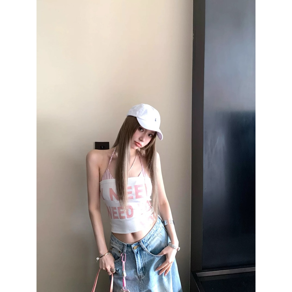 Bentoy(bratop5535)เสื้อเกาะอกลายอังกฤษเซ็ตกับบราสีชมพูลายเส้น น่ารักและมีความเก๋ ดูแพง รูปที่ 8