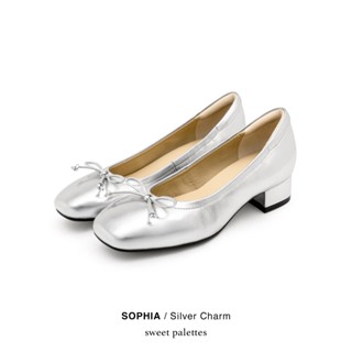 Sweet Palettes รองเท้าหนังแกะ Sophia Silver Charm