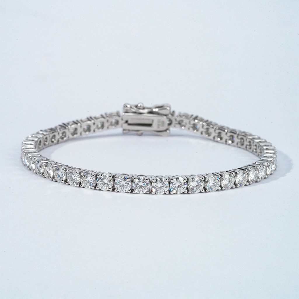 925 Sterling Silver Moissanite Tennis Chain-Rhythm of Tennis Chain 4.0mm