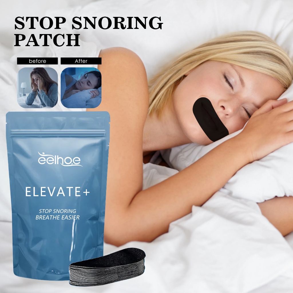 EELHOE แผ่นแปะกรนสำหรับปาก Mouth Tape Anti Snoring Stickers 30pcs ไม่กรน กรน หายใจโล่ง นอนกรน สติ๊กเกอร์แก้ไขการนอนกรน