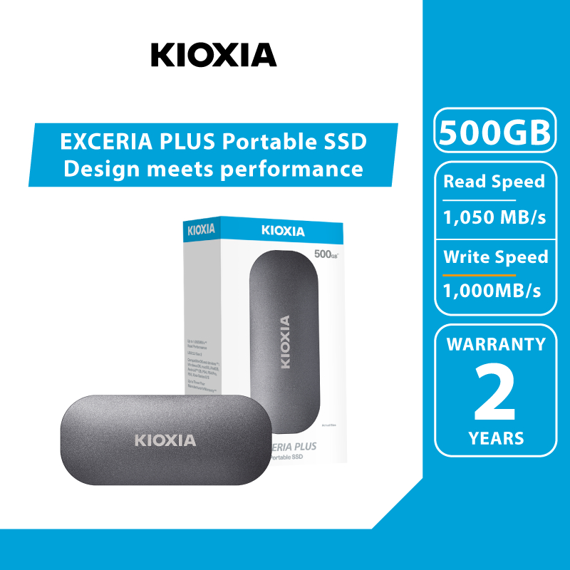 KIOXIA-EXCERIA SSD 500GB PLUS Portable R1050 W1000 รับประกัน 2 ปี