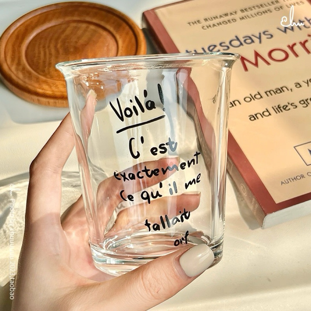 Creative Life Store-สไตล์เกาหลีสไตล์ INS/Voi แก้วน้ำแก้ว/4 สี/ถ้วยกาแฟ/ความจุ 400ml/วันหยุดของขวัญ/