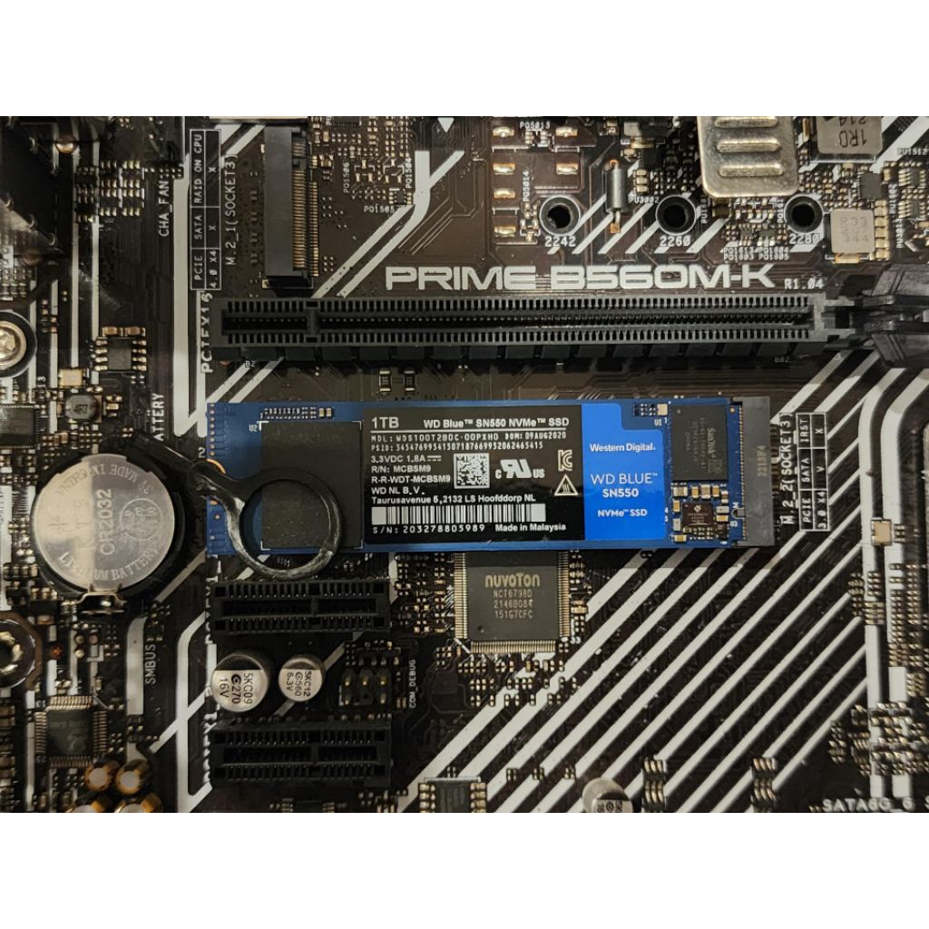 SSD m.2 nvme SN550 ขนาด 1TB รุ่น WDBlue (มือสอง)