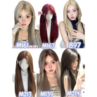 วิกผมกึ่งทอมือ เกรดพรีเมี่ยม ไหมเกาหลี ไม่มีหน้าม้า 55cm รอย…