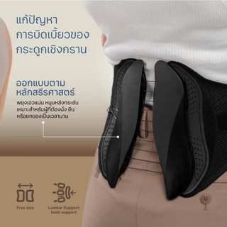 เข็มขัดพยุงหลัง LIVwell Backon Lumbar Belt : ลดอาการปวดหลัง ลดอาการบาดเจ็บ ควบคุมท่าทางตามสรีระศาสตร์ ระบายอากาศดี
