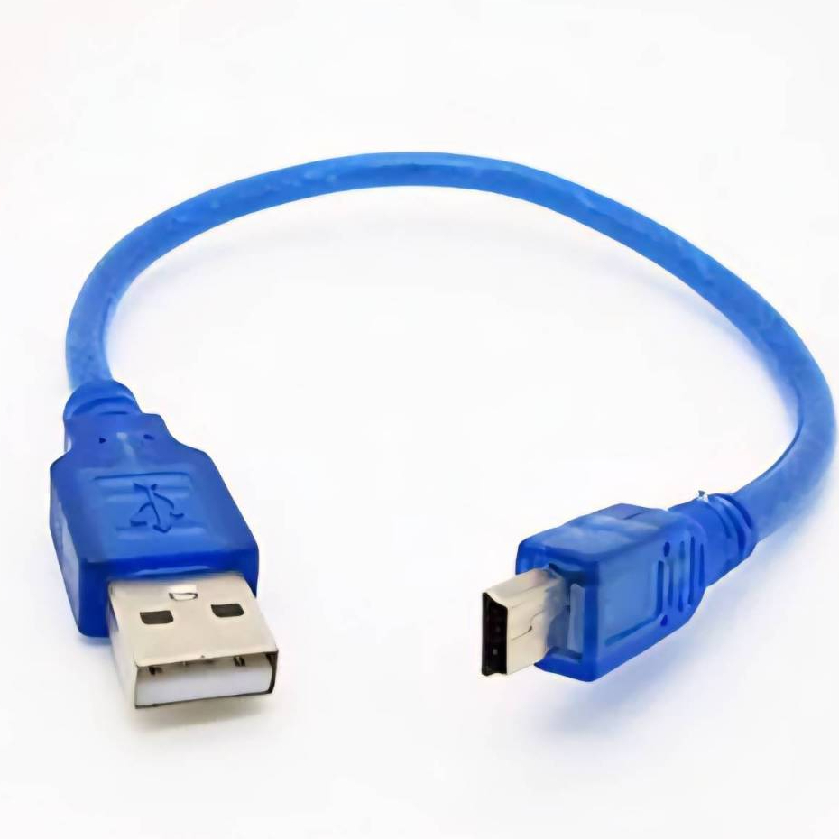 สาย USB 2.0 A Male to Mini USB 5pin Male Converter 30cm สีฟ้า,ดำ
