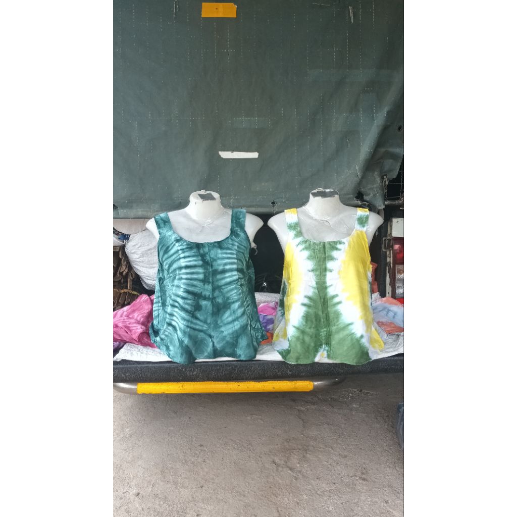 เสื้อย้อมแม่บ้านเสื้อแขนกุดคอกระเช้าสายเดี่ยวใส่เย็นสบายเนื้อผ้าใส่เย็นเนื้อนิ่มผ้าอ่อนใส่ได้ทุกฤดู - รูปที่ 5