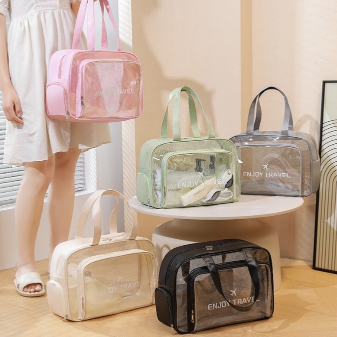 กระเป๋าใสกันน้ำ กระเป๋าจัดระเบียบ กระเป๋าไปทะเล ใส่รองเท้าได้ 5 สี B010