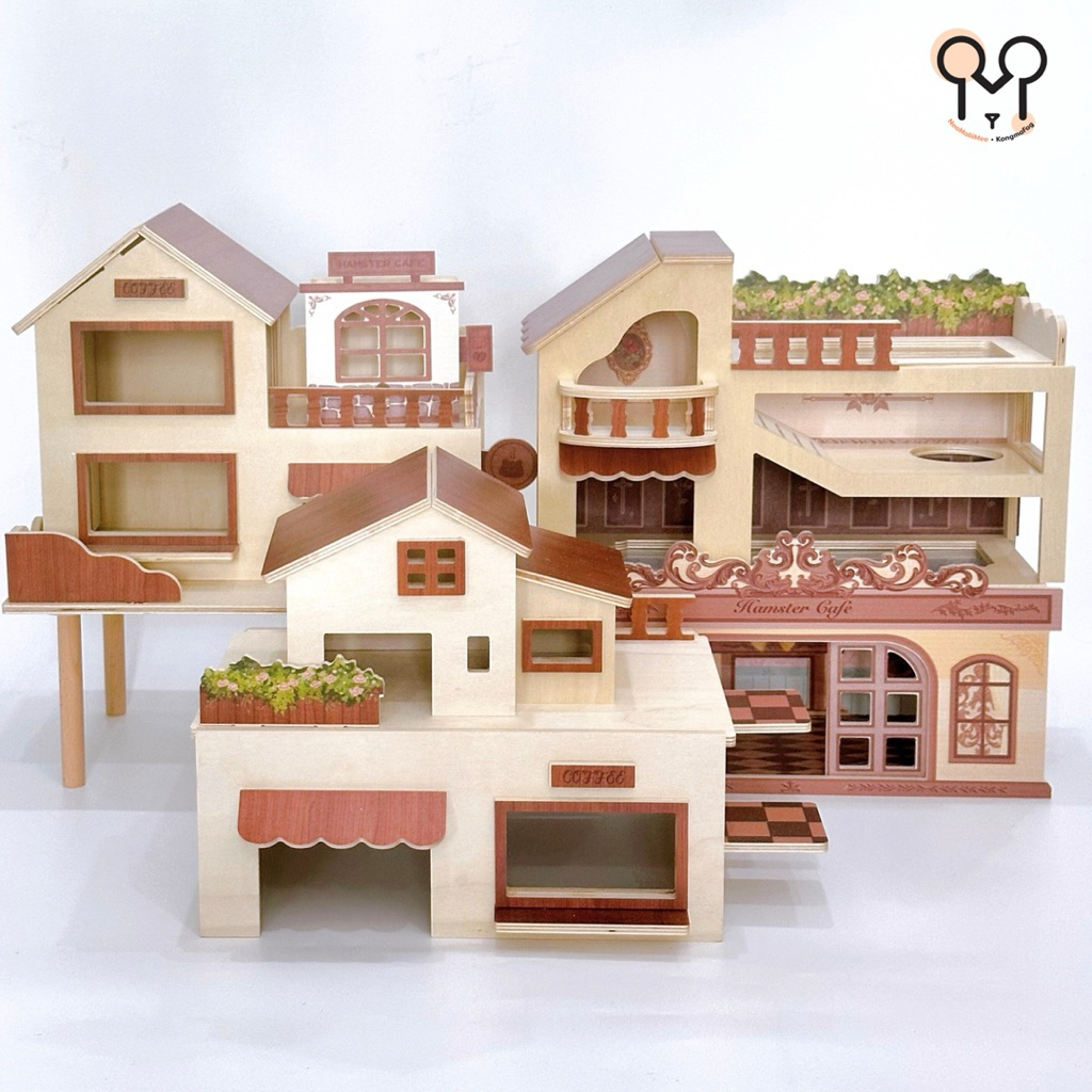 (N.KMF) เซ็ตบ้านหลบแฮมสเตอร์ Mushegongfang ธีม Hamster Cafe