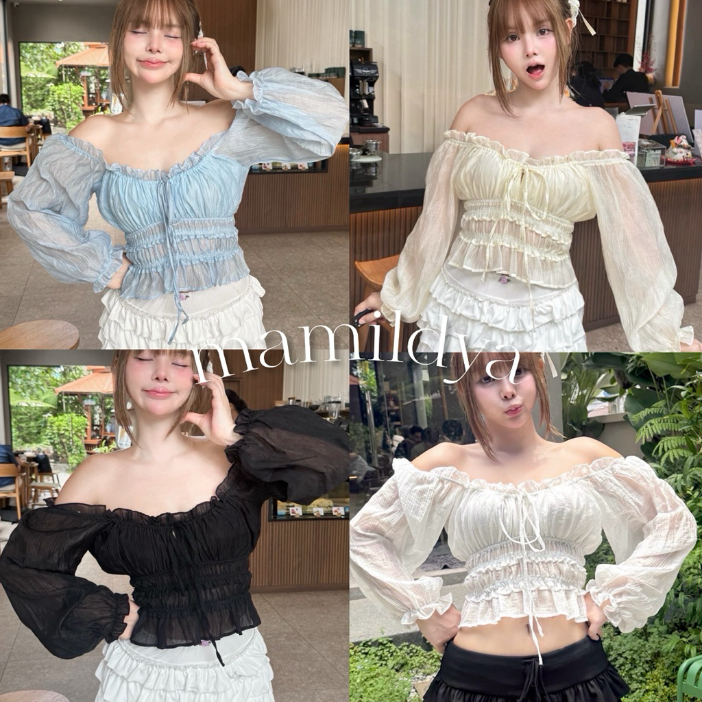 🌟Mamildya.shop🌟 เสื้อแขนยาว ผ้านิ่ม ใส่สบาย/ K1-3/NUSA-เบายาว⚫