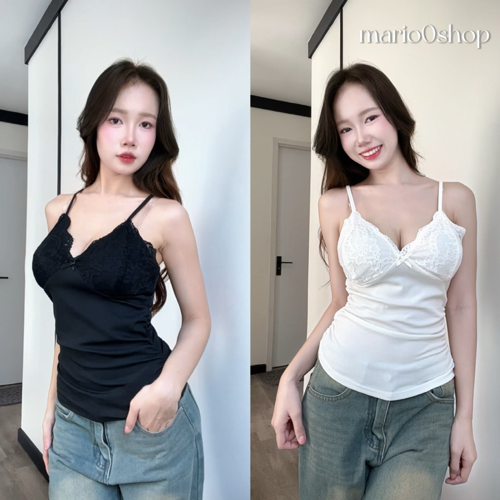 (พร้อมส่งในไทย)สายเดี่ยวลายลูกไม้ เซ็กที่มาก