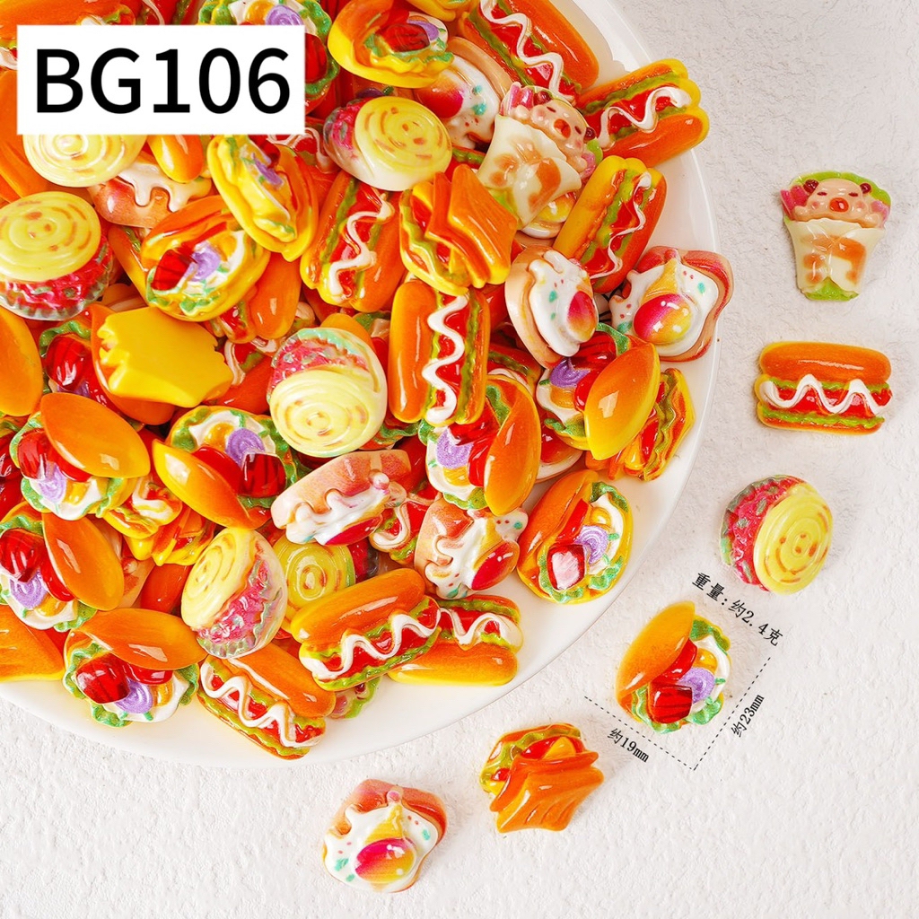 ( จำนวน 50 ชิ้น )อาหารและของเล่นจำลองขนมปังขนาดเล็ก อาหารจิ๋วและของเล่น ของประดับตกแต่งขนาดเล็ก เรซิ่น DIY เครื่องประดับ - รูปที่ 5