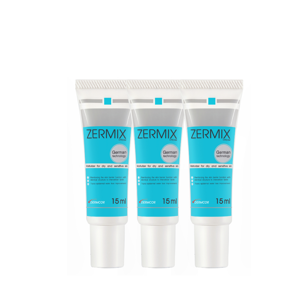 [Gift] ZERMIX CREAM 15 ML 3 ชิ้น ครีมบำรุงผิวหน้า สำหรับผิวแห้ง ceramide cream moisturizer บำรุงผิวหน้า