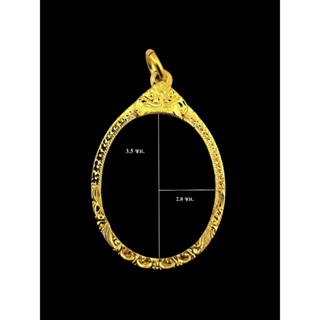 กรอบไข่แกะลาย ยกซุ้มหัวสิงห์ งานทองอิตาลี 3.5*2.8