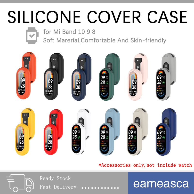 กรณีซิลิโคนสำหรับ for Smartwatch Xiaomi Mi Band 10 9 8 อุปกรณ์ปกป้องหน้าจอยางอ่อนสำหรับ for Mi Band 
