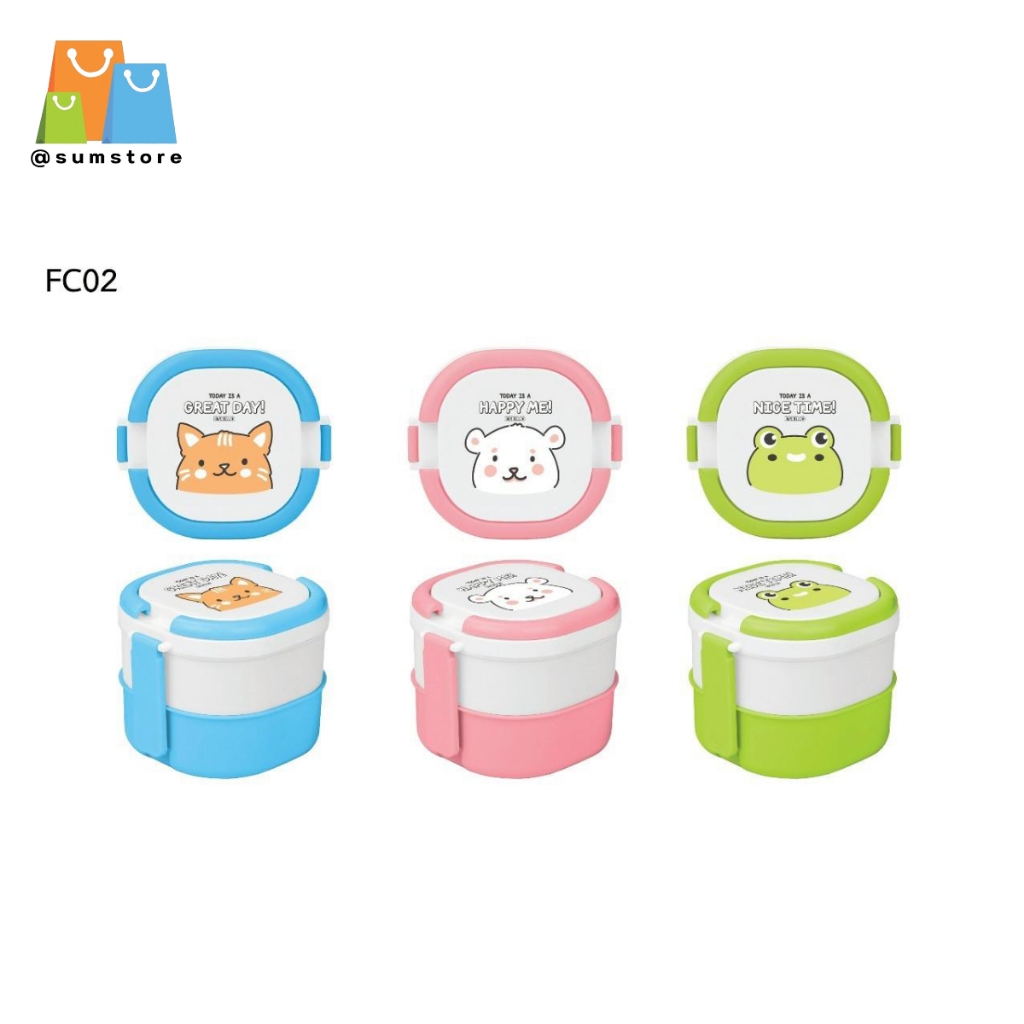 กล่องอาหารปิ่นโต 2ชั้น 16x11.5CM รุ่น EC-FC02