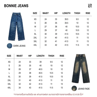 CHUUCHOP - (XS-4XL) Bonnie Jeans กางเกงยีนส์ทรงกระบอกกลาง(C8400)