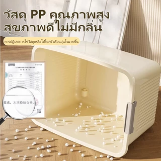 AIMO กล่องใส่ของ ลังเก็บของ กล่องเก็บของขนาดใหญ่ มีหูหิ้วมีฝาปิด เอนกประสงค์ กันน้ำและกันฝุ่น ประหยัดพื้นที่